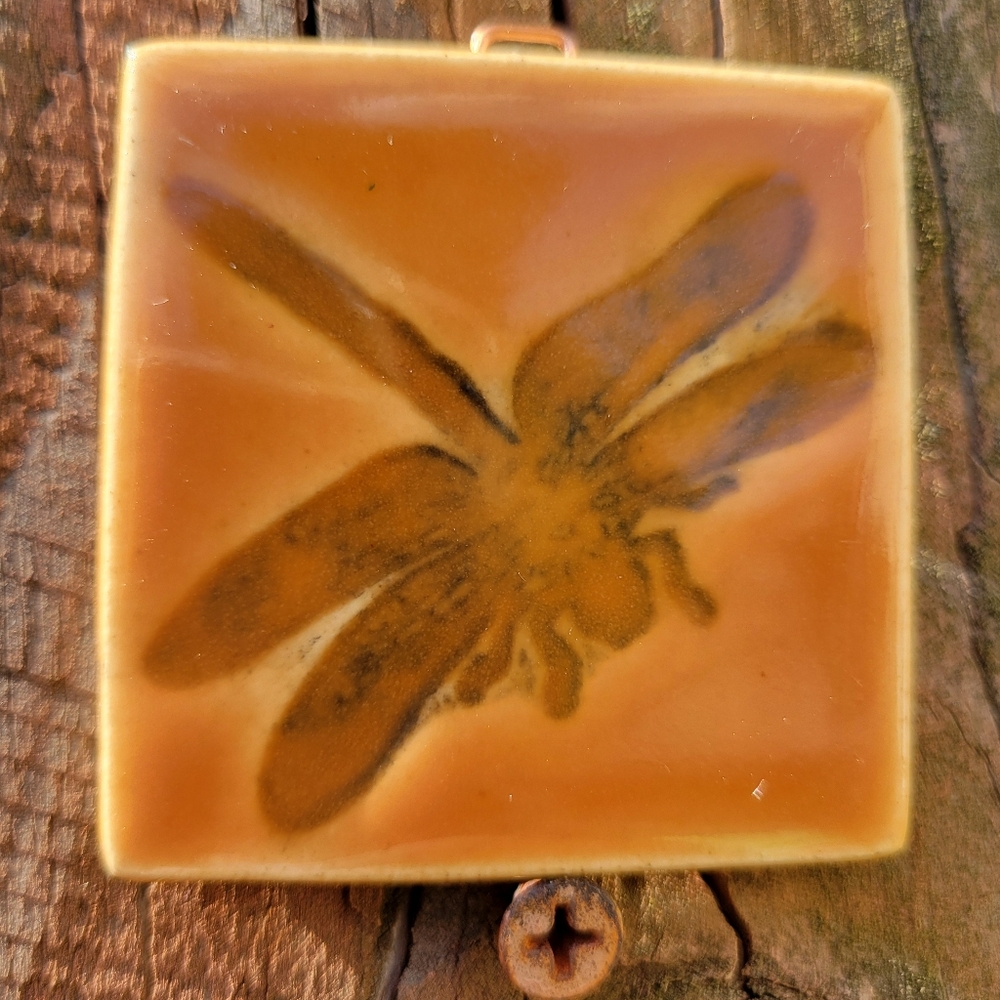 Dragonfly Decorative Tile 2x2 ~ Artisan ~ Handcrafted ~ Nature ~ Cottage ~ Cute! - Picture 4 of 11